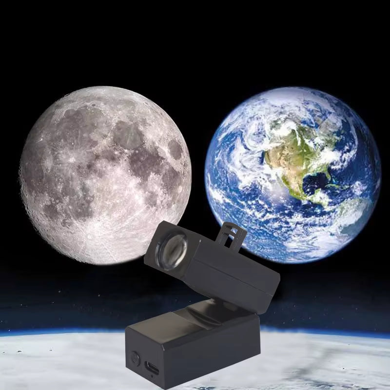 Earth Moon Projection Lamp Star Projector Planet Projector Background Atmosphere Led Night Light for Kids Bedroom Wall Decor