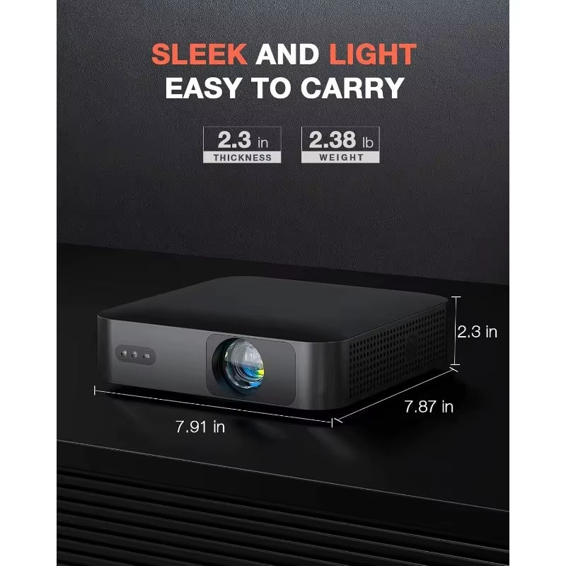 【360°Adjustable Stand & Auto Focus/Keystone】Mini Projector with Wifi and Bluetooth, 550ANSI Native 1080P Portable Outdoor Movie