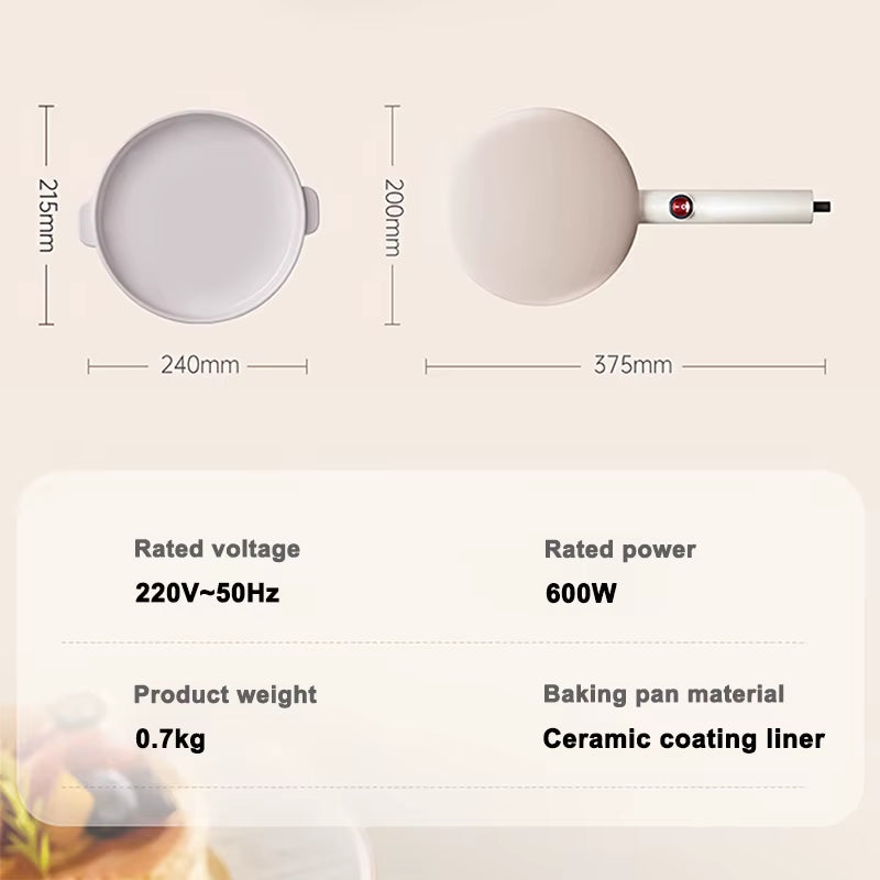 Mini Automatic Electric Crepe Maker Spring Cake Pie Cooker Non-Stick Pizza Griddle Pancake Pan Pot Baking Grill Cooking Plate EU