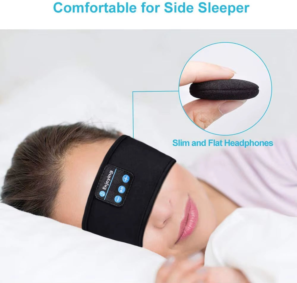 2022 Hot Bluetooth Sleeping Headphones Sport Music Player Headband Thin Soft Elastic Comfortable Wireless Music Headset Eye Mask