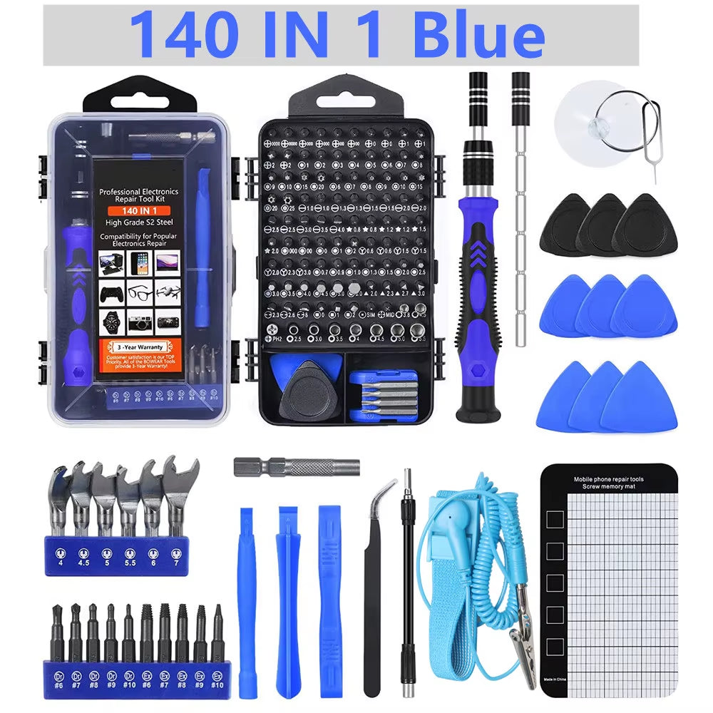 Precision Screwdriver Set,140Pcs Repair Tool Kit with 118 Bits Magnetic Screwdriver Set for Computer,Laptop,Phone Etc.