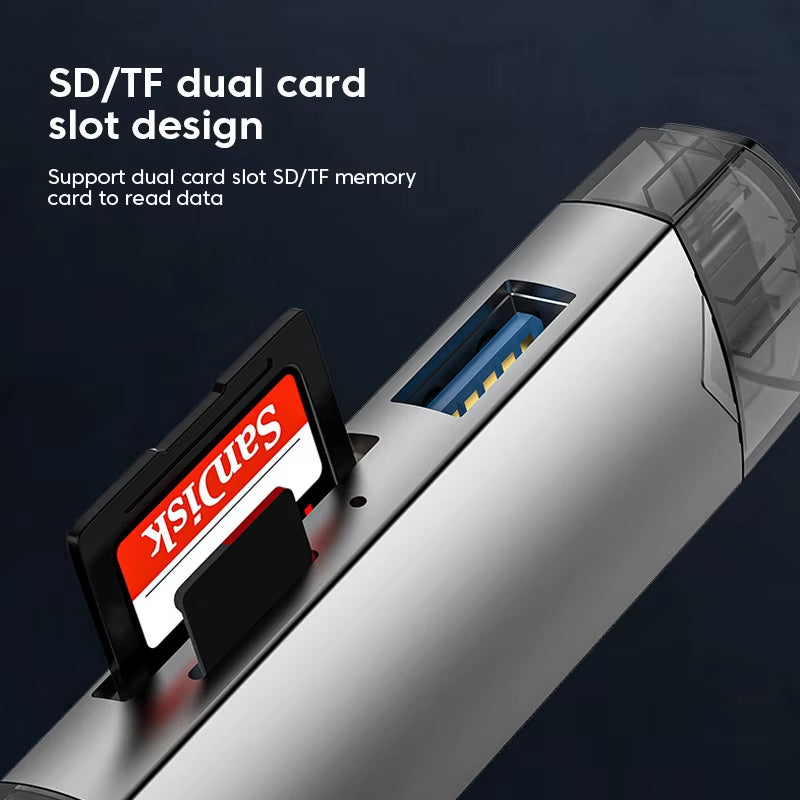 OTG Type C Micro Sd Card Reader Type C to Usb Otg Adapter 6 in 1 USB 3.0 TF Card USB Flash Drive Type C Card Reader