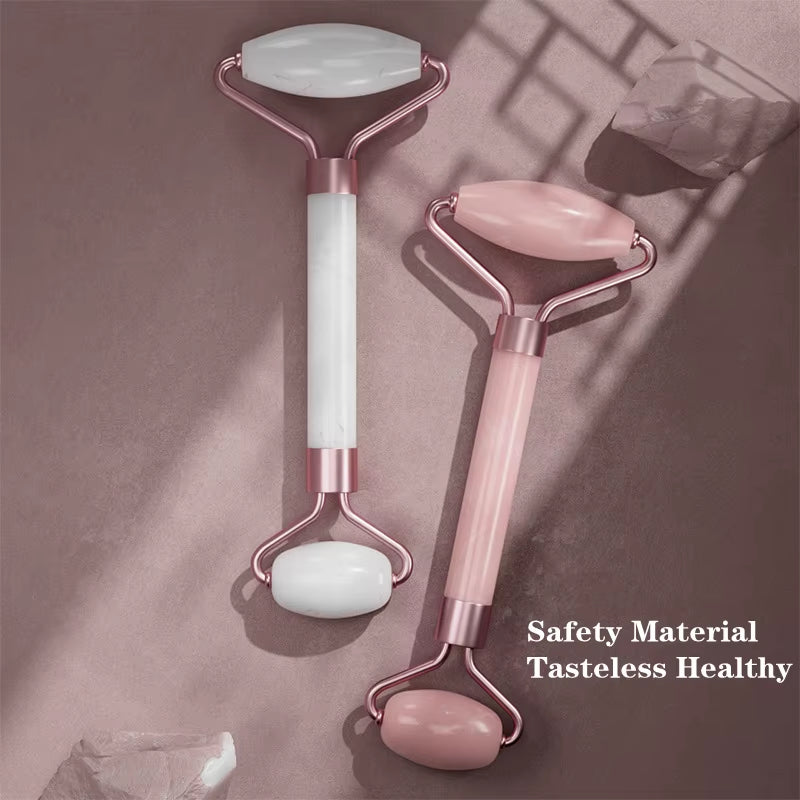 2Pcs/Set Face Spa Neck Massager for Face Roller Gua Sha Scraper Board Lift up Wrinkle Remover Eye Care Resin Guasha Set