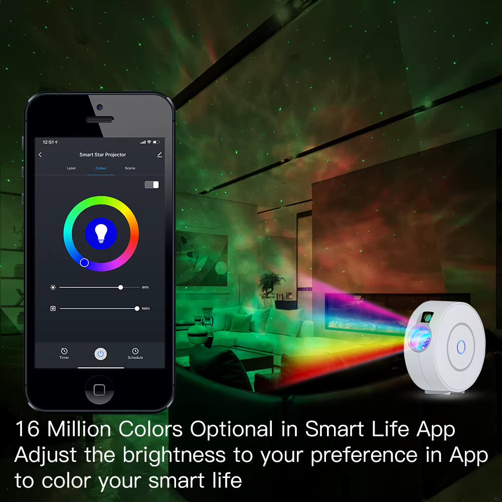 Tuya Wifi Smart Star Projector Galaxy for Holiday Party APP Control Smart Home Nebula Projector Works for Google Home Alexa