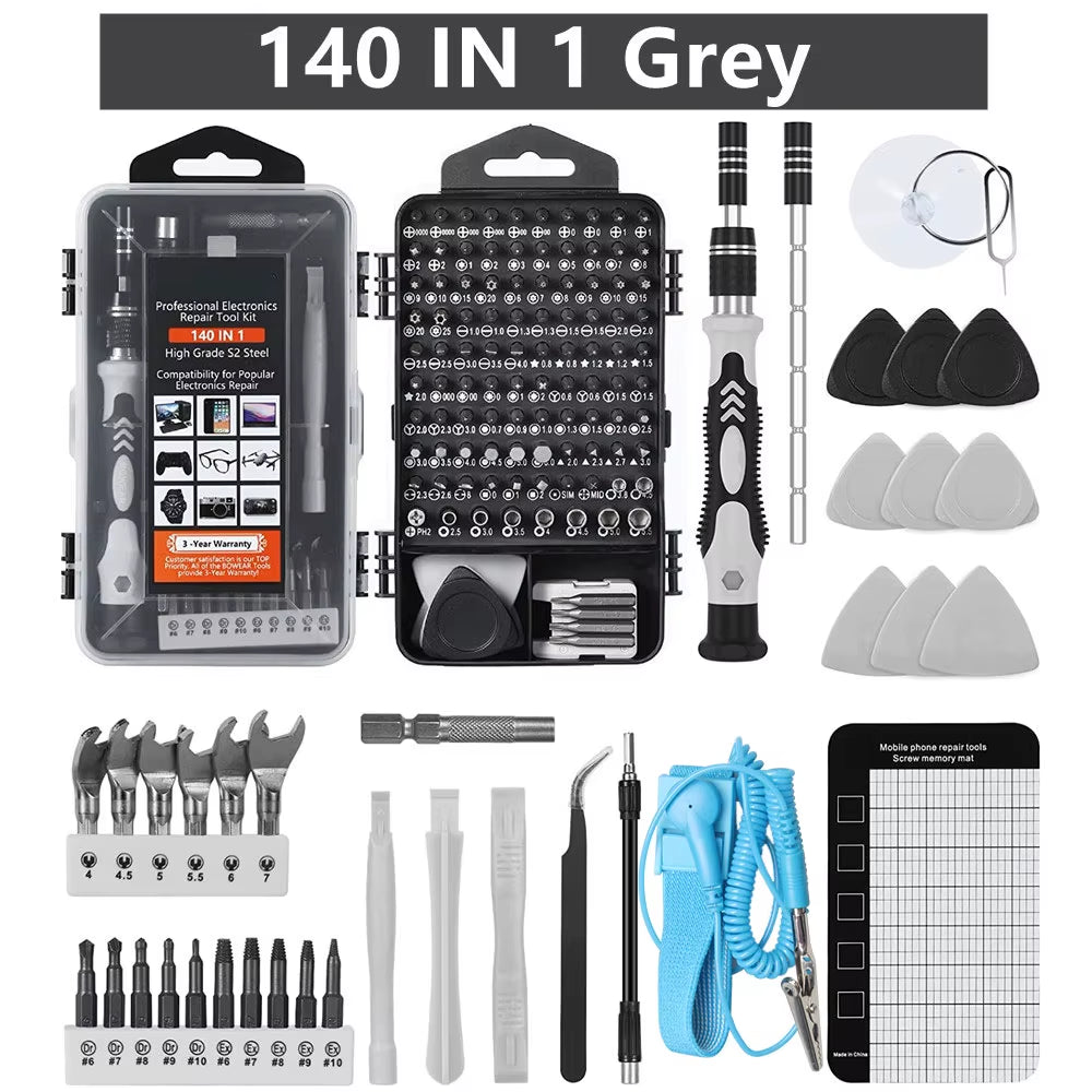 Precision Screwdriver Set,140Pcs Repair Tool Kit with 118 Bits Magnetic Screwdriver Set for Computer,Laptop,Phone Etc.