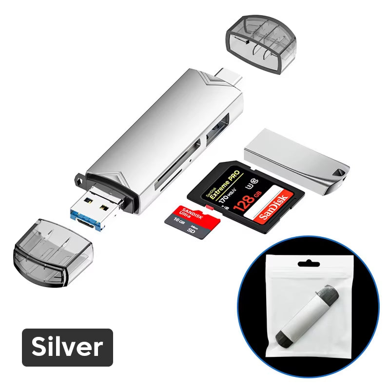 OTG Type C Micro Sd Card Reader Type C to Usb Otg Adapter 6 in 1 USB 3.0 TF Card USB Flash Drive Type C Card Reader