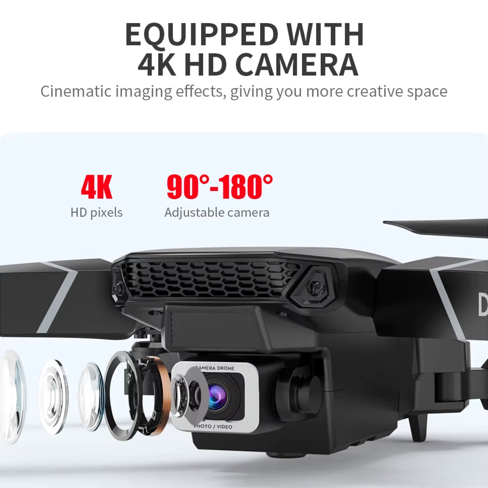 Helicopter Drones WIFI FPV Drone with Wide Angle HD 4K 1080P Camera Height Hold RC Foldable Quadcopter Drone Gift Toys RC Drones