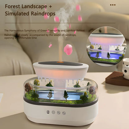 Essential Oil Diffuser 250Ml White Noise Cloud Rain Humidifier Water Drip Aroma Diffuser Air Humidifier with 7 Colors Light